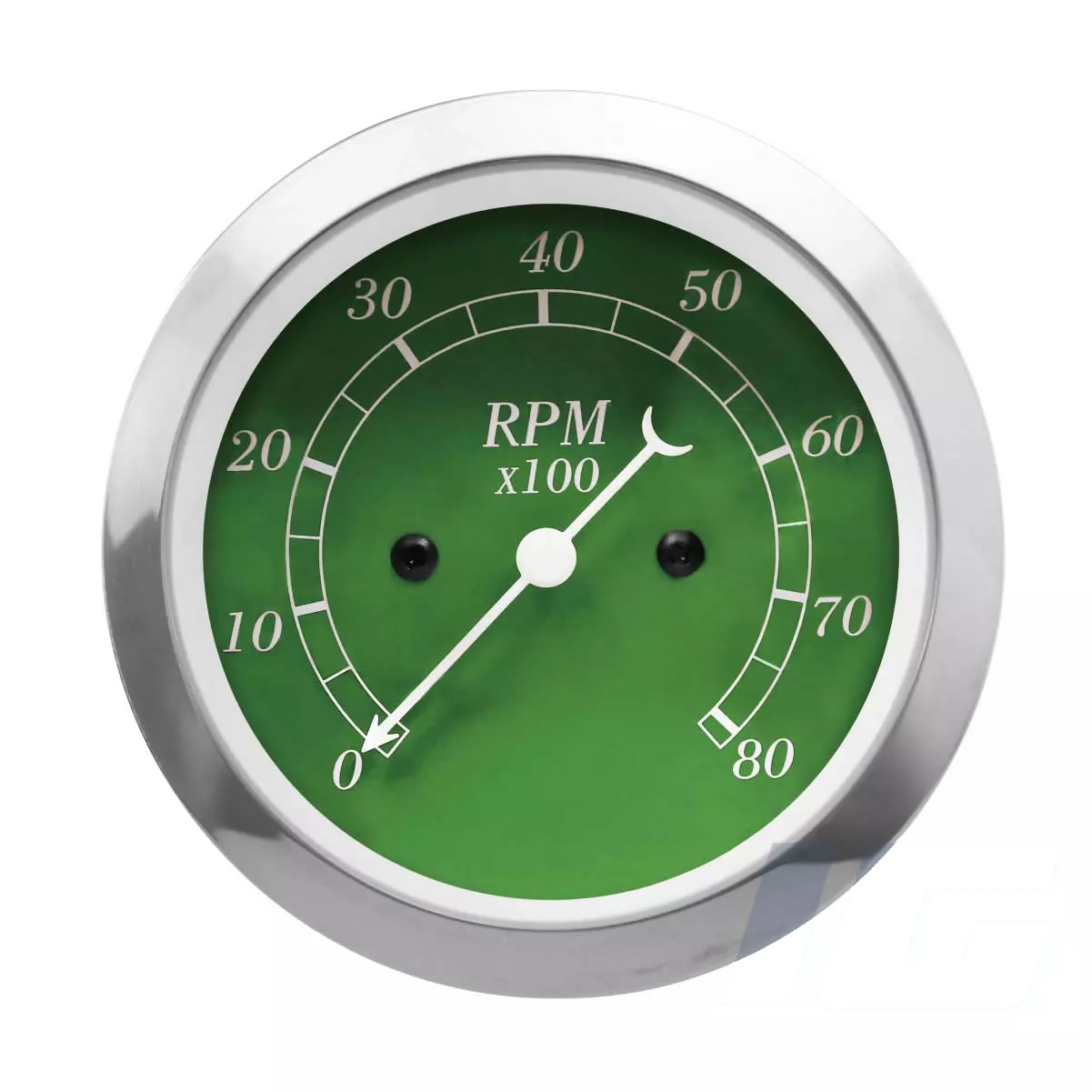 85mm Green Face White Needle - Tachometer For Vintage Car